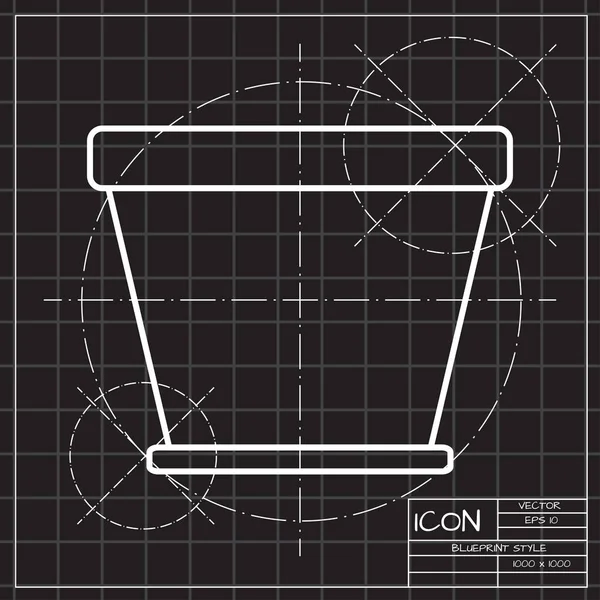 Ilustración maceta de jardín. Agricultura y agricultura vector icono — Archivo Imágenes Vectoriales