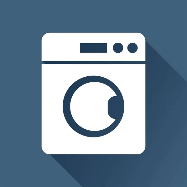 Ilustrasi mesin cuci. Ikon vektor datar Laundry - Stok Vektor