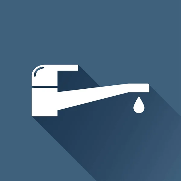 Kraan met druipende water illustratie. Handwas vector pictogram — Stockvector