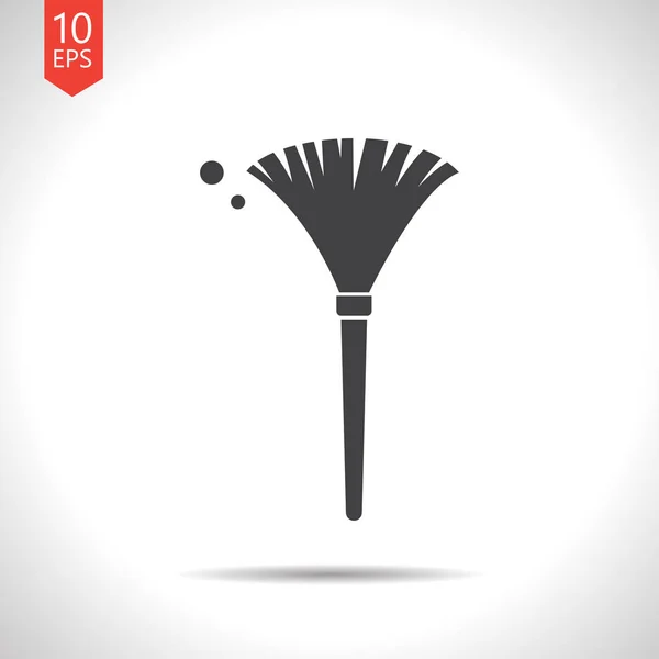 Simple feather duster illustration. Cleaning flat vector icon — Stock Vector