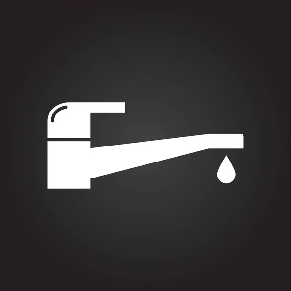 Kran med droppande vatten illustration. Handtvätt vektor ikon — Stock vektor