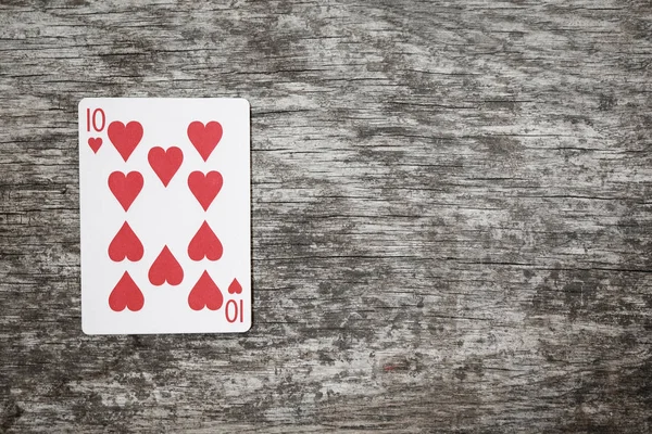 Cartão de jogar dez de copas — Fotografia de Stock