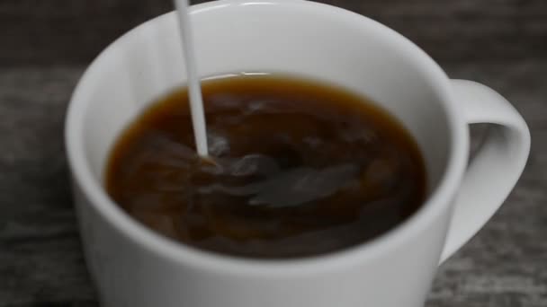 Coffee cup with milk — Stock Video