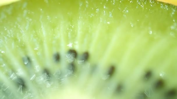 Rebanadas de fruta kiwi de cerca — Vídeos de Stock