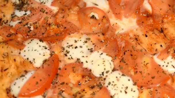 Pizza texturen close-up — Stockvideo