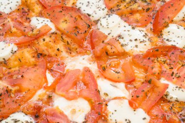 Pizza margarita yakın çekim