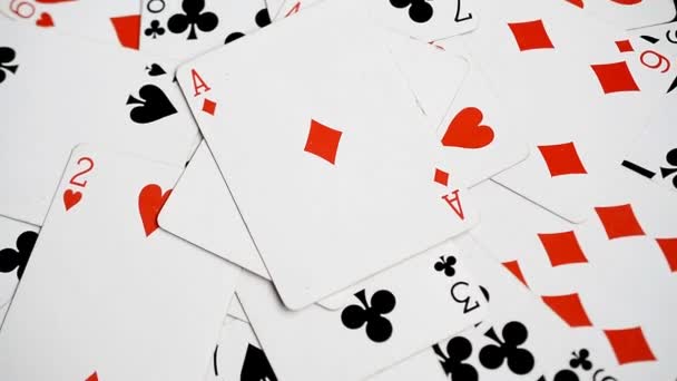 Jogar cartas de fundo, ace of Diamond — Vídeo de Stock
