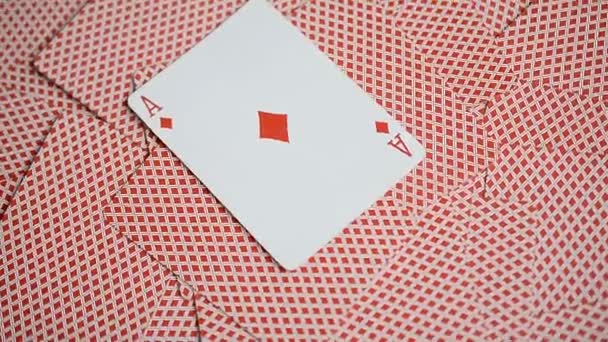 Spielkarten abstrakt, Ass aus Diamant — Stockvideo