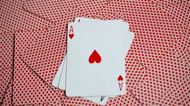 Ace of hearts rotating — Stock Video