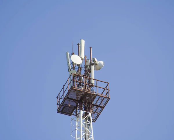 Telecommunications equipment - directional mobile phone antenna dishes.