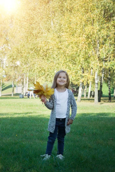 公園で楽しんで幸せな美しい少女 — ストック写真
