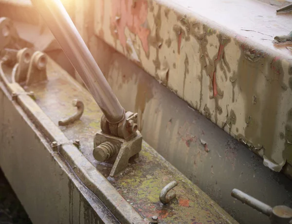 Hydraulic Part Ore Detail Military Machine Closeup — Stock Photo, Image