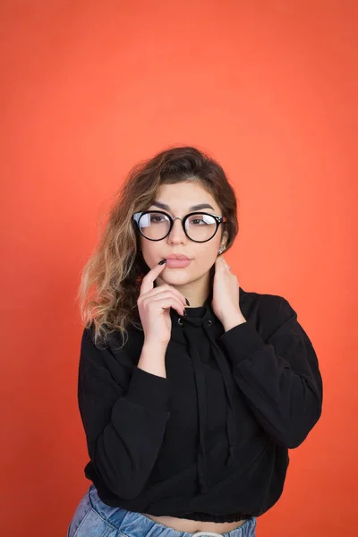 Portrait of a beautiful smart and stylish girl — Stock Photo, Image