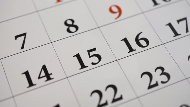 Подписание дня на записи календаря hd — стоковое видео