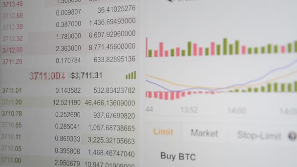 Grafici commerciali Bitcoin — Video Stock