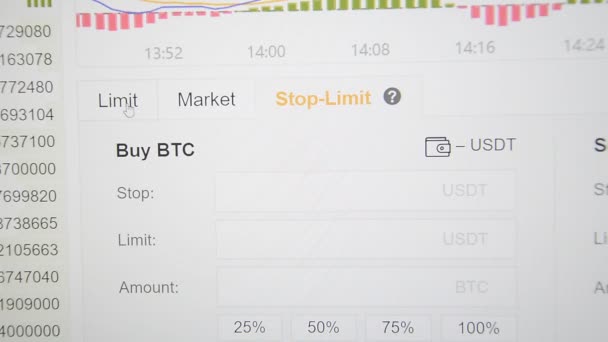 Exchange bitcoin-formulier online — Stockvideo