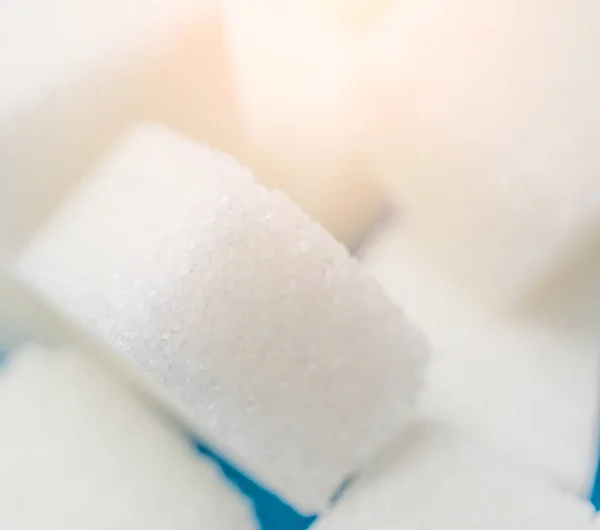 Cukier Biały Kostkach Bliska Tło Łapka — Zdjęcie stockowe