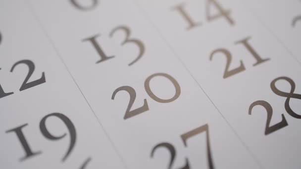 Firma Día Calendario Por Marcador Rojo Veinte Fecha — Vídeos de Stock