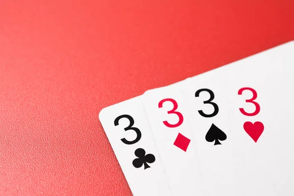 Cuatro cuatro cartas de juego — Foto de Stock