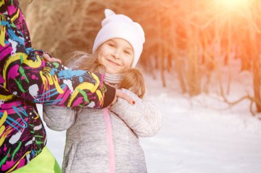 winter park, güzel küçük bir kız portresi