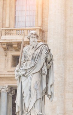 Vatikan, Rome, İtalya - 23 Şubat 2019: Saint Peter havari heykeli