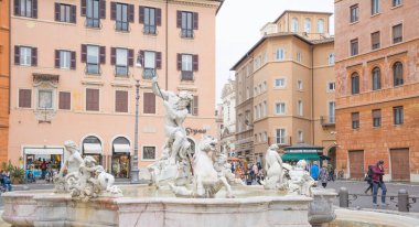 Vatikan Şehri, Rome, İtalya - 16 Şubat 2015: Roma Navona Meydanı ünlü turist Simgesel Yapı.
