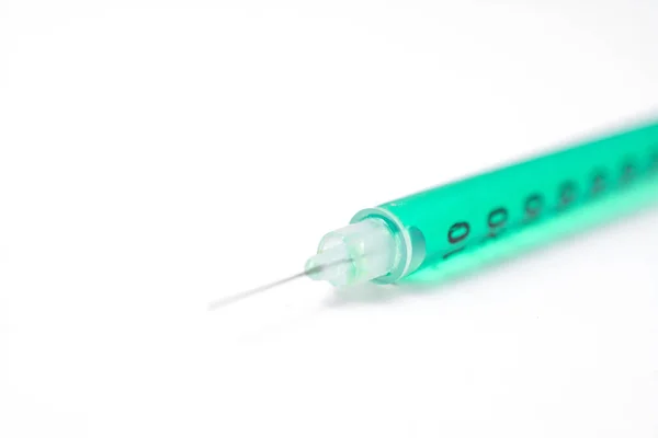 Seringa de insulina isolada — Fotografia de Stock