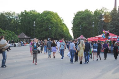 St. Petersburg, Rusya - 12 Temmuz 2018: Divo Ostrov eğlence parkı.