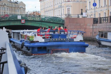 St. Petersburg, Rusya Federasyonu - 12 Temmuz 2015: Fontanka bir St Petersburg nehirdir