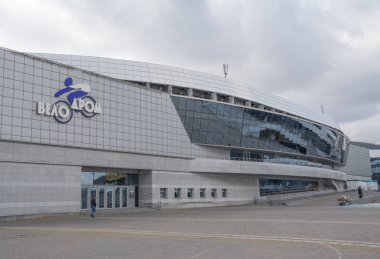 Minsk, Beyaz Rusya - Mart, 19, 2019: Minsk Arena karmaşık - Meşhur Mekanlar hokey Oyunlar.