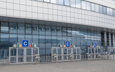 Minsk, Beyaz Rusya - Mart, 19, 2019: Minsk bölümü Arena stadyumu Minsk.
