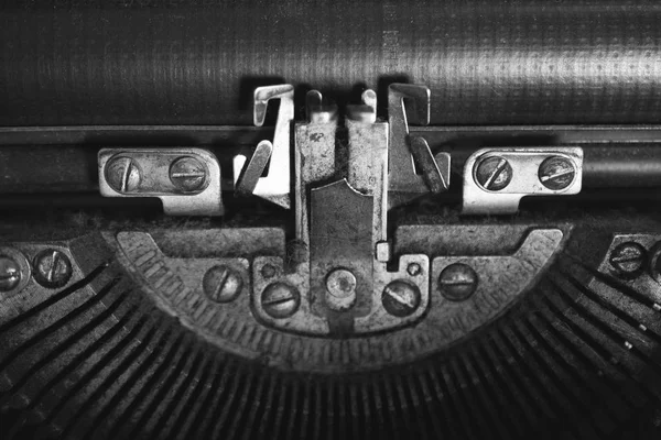 Abstraktní pozadí s kovovou částí a prvky retro psacího stroje — Stock fotografie