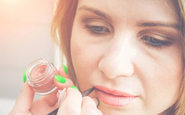 Professionele lippen make-up — Stockfoto