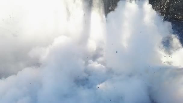 Stingerea unui incendiu forestier cu un stingător de incendiu — Videoclip de stoc