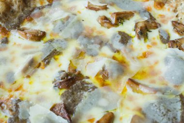 Mantar pizza arka plan veya doku