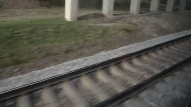 Vista desde el tren de alta velocidad hd material de archivo — Vídeo de stock