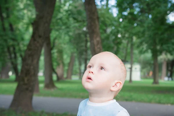 Заинтересованный портрет маленького мальчика в возрасте двух лет — стоковое фото