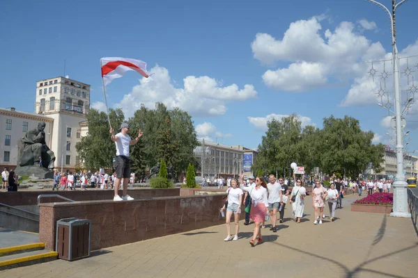 Minsk Belarus Ağustos 2020 Beyaz Rusya Cumhuriyetinde Cumhurbaşkanlığı Seçimleri Halkın — Stok fotoğraf