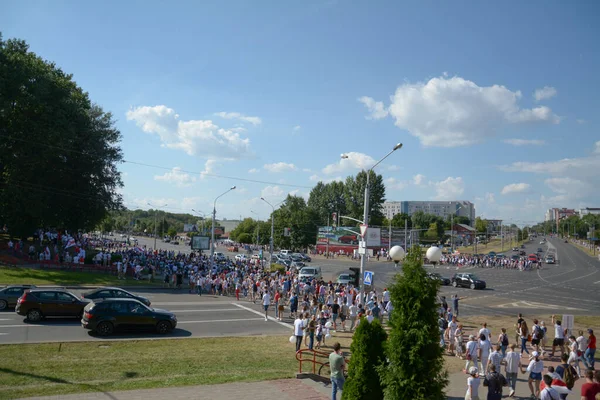 Minsk Belarus Ağustos 2020 Beyaz Rusya Cumhuriyetinde Cumhurbaşkanlığı Seçimleri Halkın — Stok fotoğraf