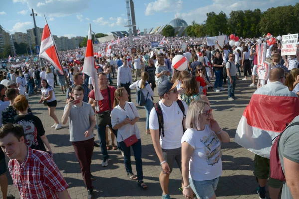 Minsk Belarus Agosto 2020 Elecciones Presidenciales República Belarús Lucha Popular — Foto de Stock