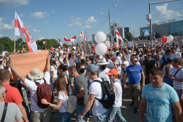 Minsk Belarus August 2020 Präsidentschaftswahlen Der Republik Weißrussland Kampf Der — Stockfoto