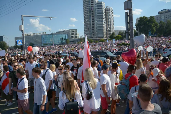 Minsk Belarus Agosto 2020 Elecciones Presidenciales República Belarús Lucha Popular — Foto de Stock