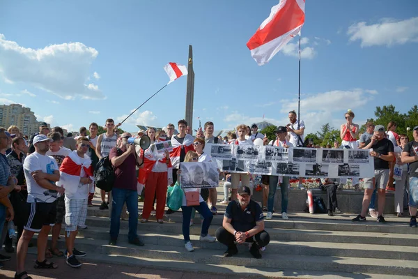 Minsk Belarus Agosto 2020 Elecciones Presidenciales República Belarús Lucha Popular — Foto de Stock