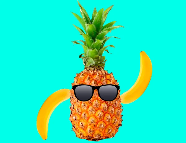 Ananas Isolerad Bakgrund Begreppet Semester Sommarsemester — Stockfoto