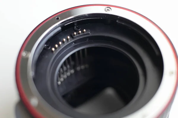 Dslr Photo Camera Equipment Macro Ring Lens Extender Auto Focus — Stock Photo, Image