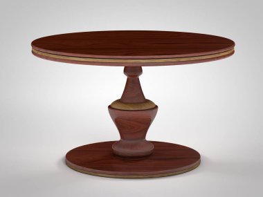 Yuvarlak Masa 'nın Beyaz Arkaplan' da izole edilmiş 3d illüstrasyonu