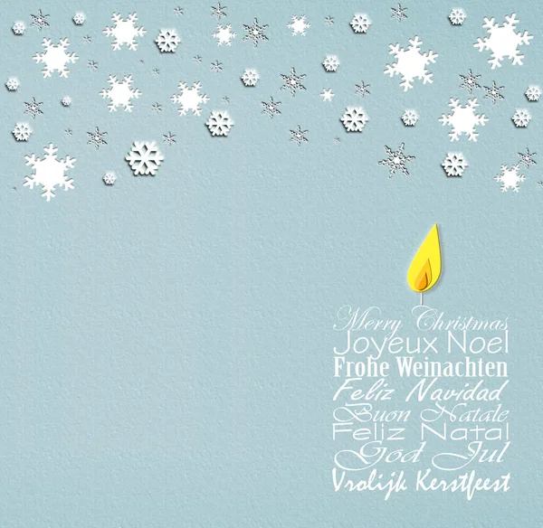 Merry Christmas wishes card in Europian languages