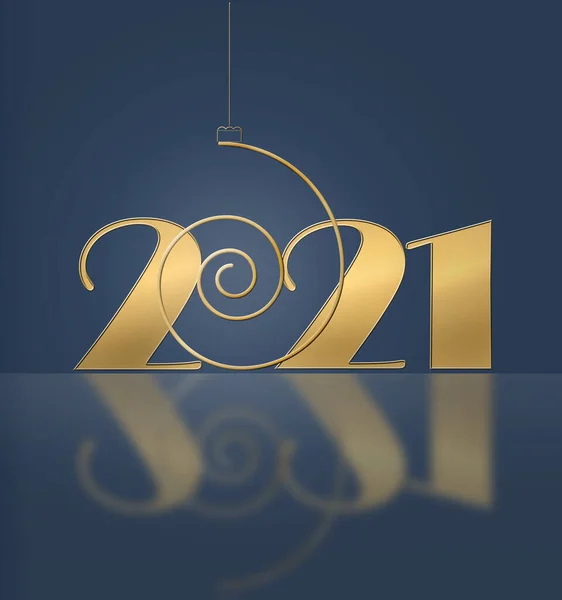2021 Feliz Navidad feliz año nuevo oro espiral forma . —  Fotos de Stock