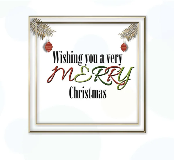 Tarjeta Minimalista Navidad Con Texto Deseamos Una Muy Feliz Navidad — Foto de Stock