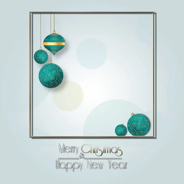Fondo de Navidad elegante con bolas de color azul turquesa — Foto de Stock